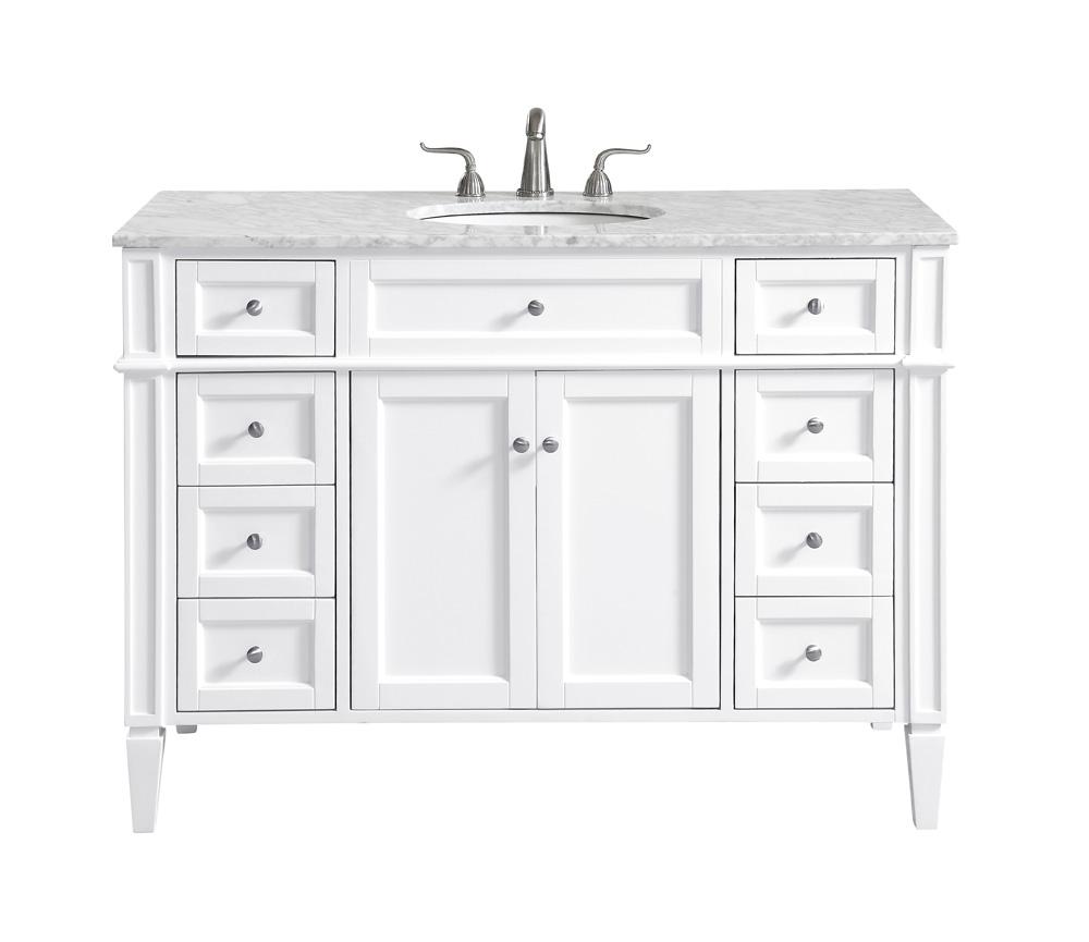Elegant Furniture & Lighting - Park Avenue 48 In. Single Bathroom Vanity Set In White - VF12548WH view 1