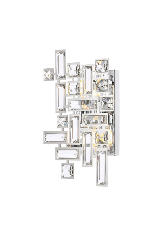 Elegant Furniture & Lighting - Picasso 2 light Chrome Wall Sconce Clear Royal Cut Crystal - V2100W12C/RC veiw 1