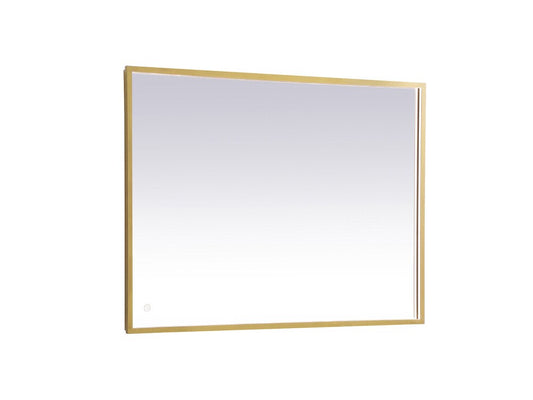 Elegant Furniture & Lighting - Pier 30x40 inch LED mirror with adjustable color temperature 3000K/4200K/6400K in brass - MRE63040BR view 1