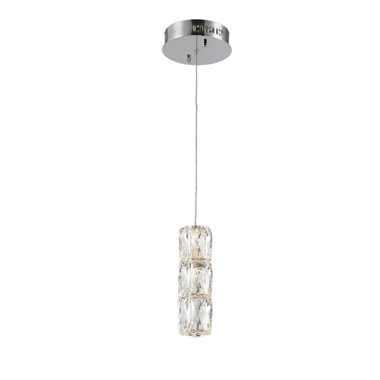 Elegant Furniture & Lighting - Polaris LED light Chrome Pendant Clear Elegant Cut Crystal - 3500D1C veiw 1