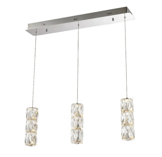 Elegant Furniture & Lighting - Polaris LED light Chrome Pendant Clear Elegant Cut Crystal - 3500D3C veiw 1