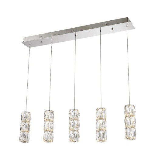 Elegant Furniture & Lighting - Polaris LED light Chrome Pendant Clear Elegant Cut Crystal - 3500D5C veiw 1