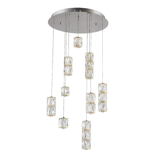 Elegant Furniture & Lighting - Polaris LED light Chrome Pendant Clear Elegant Cut Crystal - 3500D9C veiw 1