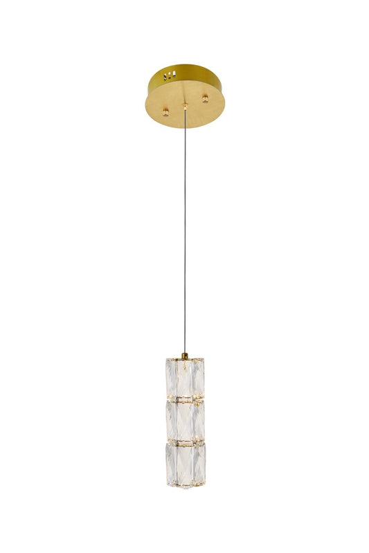 Elegant Furniture & Lighting - Polaris LED light gold Pendant Clear Royal Cut Crystal - 3500D1G veiw 1