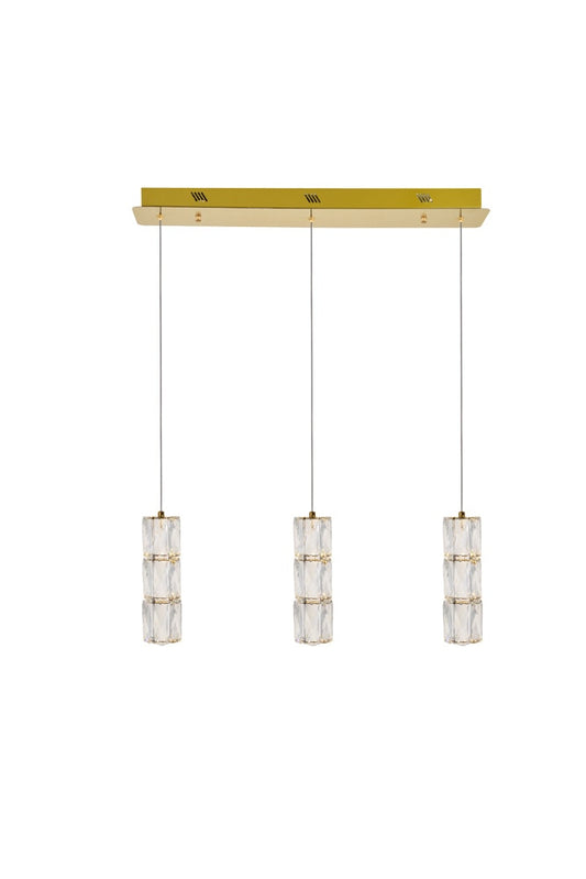 Elegant Furniture & Lighting - Polaris LED light gold Pendant Clear Royal Cut Crystal - 3500D3G veiw 1