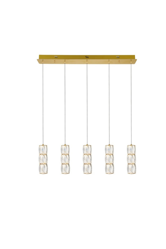 Elegant Furniture & Lighting - Polaris LED light gold Pendant Clear Royal Cut Crystal - 3500D5G veiw 1
