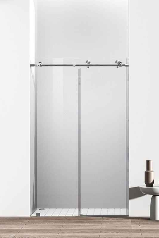Elegant Furniture & Lighting - Raleigh Frameless shower door 48 x 76 Brushed Nickel - SD101-4876BNK view 1