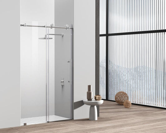 Elegant Furniture & Lighting - Raleigh Frameless shower door 48 x 76 Polished Chrome - SD101-4876PCH view 2
