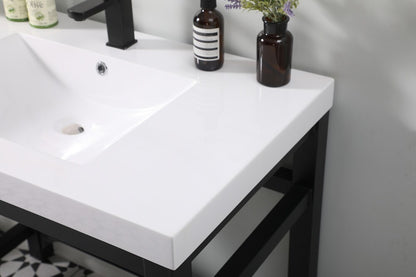 Elegant Furniture & Lighting - Raya 36 inch ADA compliant Single bathroom metal vanity in black - VF14536BK view 5