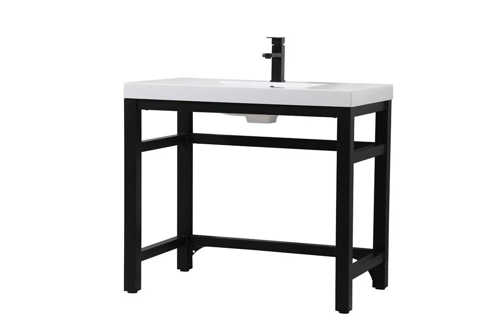 Elegant Furniture & Lighting - Raya 36 inch ADA compliant Single bathroom metal vanity in black - VF14536BK view 7