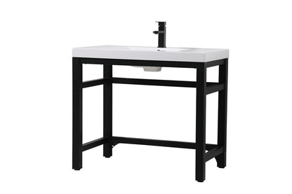 Elegant Furniture & Lighting - Raya 36 inch ADA compliant Single bathroom metal vanity in black - VF14536BK view 7
