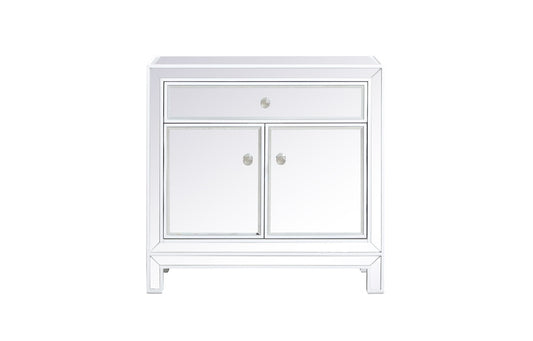 Elegant Furniture & Lighting - Reflexion 29 inch mirrored cabinet in white - MF71034WH veiw 1