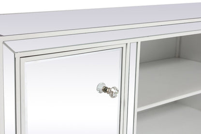 Elegant Furniture & Lighting - Reflexion 60 in. mirrored TV stand in white - MF701WH veiw 6