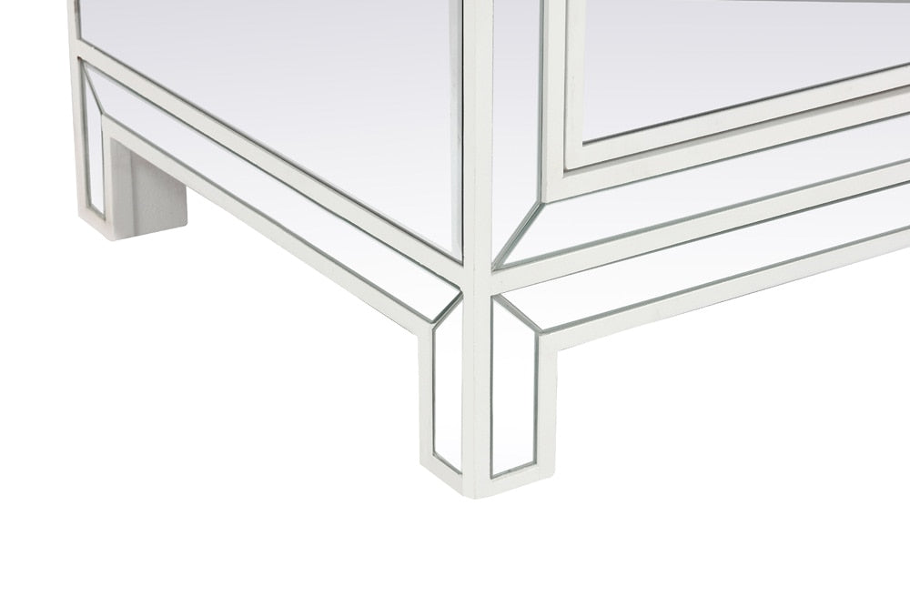 Elegant Furniture & Lighting - Reflexion 60 in. mirrored TV stand in white - MF701WH veiw 7
