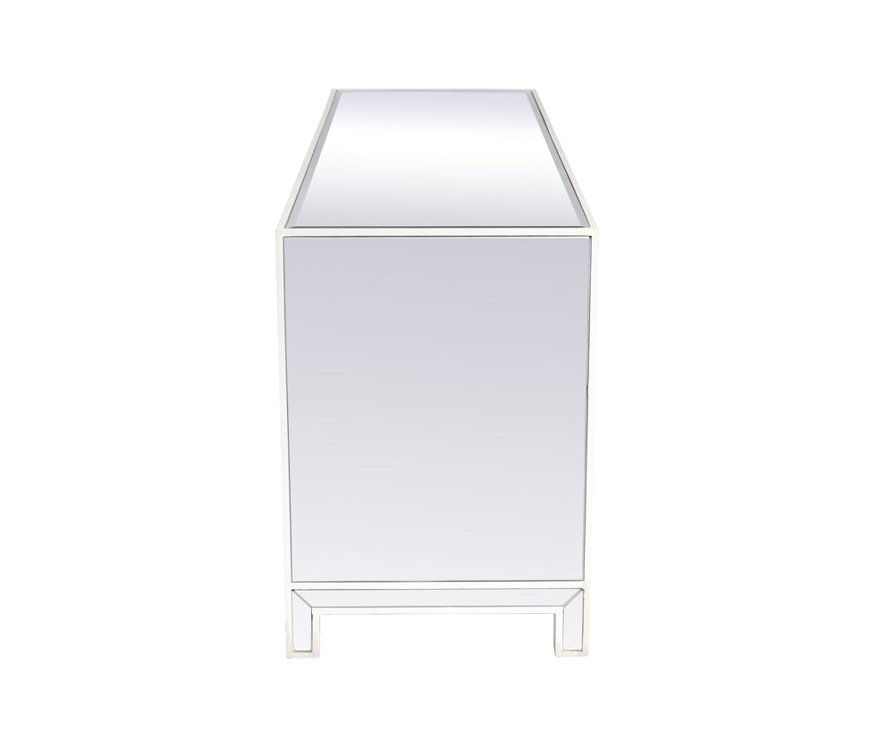Elegant Furniture & Lighting - Reflexion 60 in. mirrored TV stand in white - MF701WH veiw 8