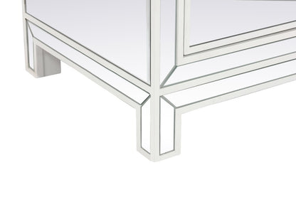 Elegant Furniture & Lighting - Reflexion 60 in. mirrored TV stand with wood fireplace insert in white - MF701WH-F1 veiw 7