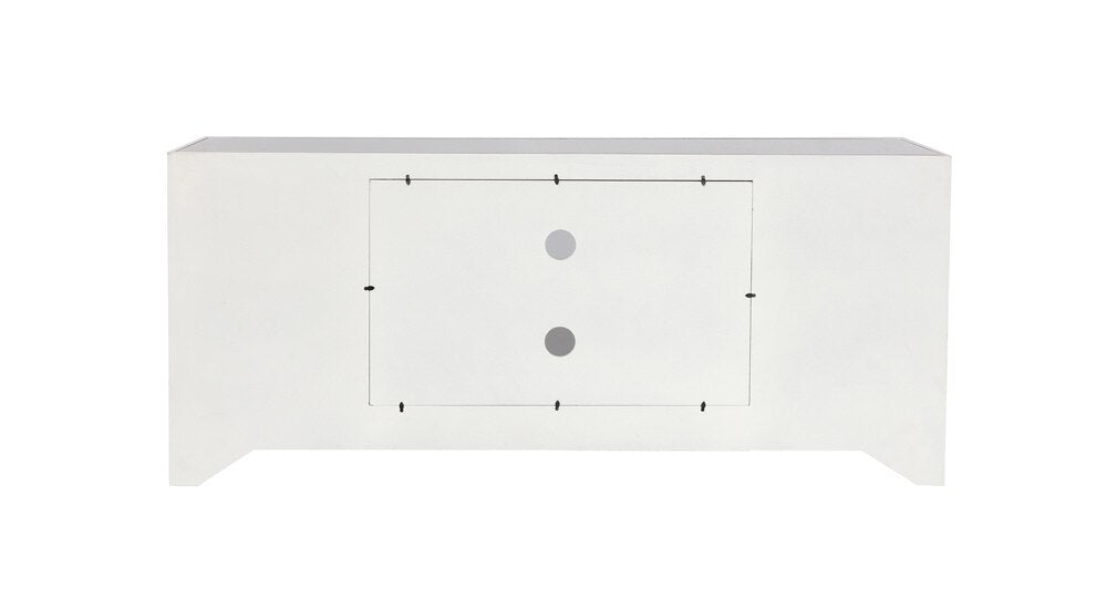 Elegant Furniture & Lighting - Reflexion 60 in. mirrored TV stand with wood fireplace insert in white - MF701WH-F1 veiw 9