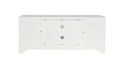 Elegant Furniture & Lighting - Reflexion 60 in. mirrored TV stand with wood fireplace insert in white - MF701WH-F1 veiw 9