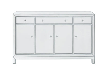 Elegant Furniture & Lighting - Reflexion Buffet Cabinet 3 drawers 4 doors 56in. W x 13in. D x 36in. H in antique silver paint - MF72001 veiw 1