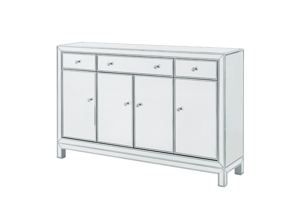 Elegant Furniture & Lighting - Reflexion Buffet Cabinet 3 drawers 4 doors 56in. W x 13in. D x 36in. H in antique silver paint - MF72001 veiw 4
