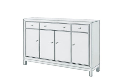 Elegant Furniture & Lighting - Reflexion Buffet Cabinet 3 drawers 4 doors 56in. W x 13in. D x 36in. H in antique silver paint - MF72001 veiw 4