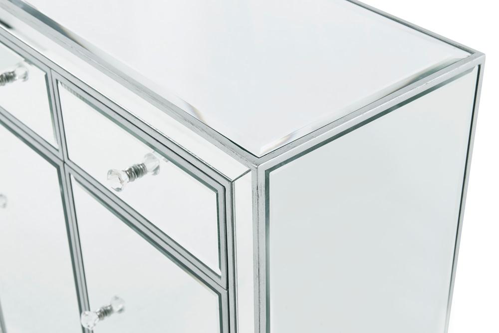Elegant Furniture & Lighting - Reflexion Buffet Cabinet 3 drawers 4 doors 56in. W x 13in. D x 36in. H in antique silver paint - MF72001 veiw 6
