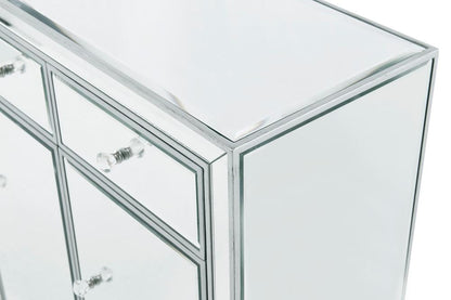 Elegant Furniture & Lighting - Reflexion Buffet Cabinet 3 drawers 4 doors 56in. W x 13in. D x 36in. H in antique silver paint - MF72001 veiw 6