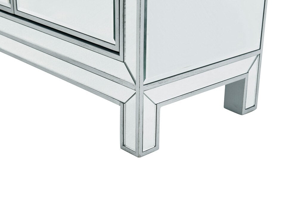 Elegant Furniture & Lighting - Reflexion Buffet Cabinet 3 drawers 4 doors 56in. W x 13in. D x 36in. H in antique silver paint - MF72001 veiw 8