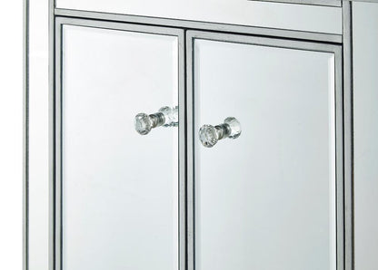Elegant Furniture & Lighting - Reflexion Cabinet 2 doors 24in. W x 16in. D x 26in. H in antique silver paint - MF72020 veiw 1