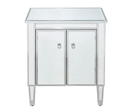 Elegant Furniture & Lighting - Reflexion Cabinet 2 doors 24in. W x 16in. D x 26in. H in antique silver paint - MF72020 veiw 4