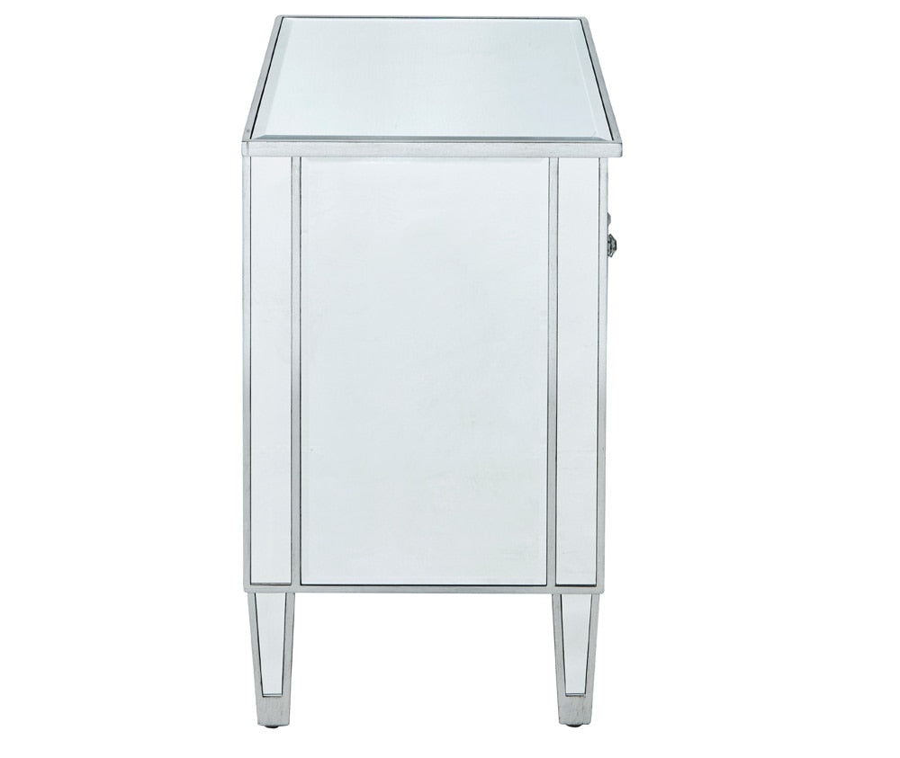 Elegant Furniture & Lighting - Reflexion Cabinet 2 doors 24in. W x 16in. D x 26in. H in antique silver paint - MF72020 veiw 5