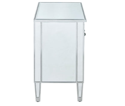 Elegant Furniture & Lighting - Reflexion Cabinet 2 doors 24in. W x 16in. D x 26in. H in antique silver paint - MF72020 veiw 5