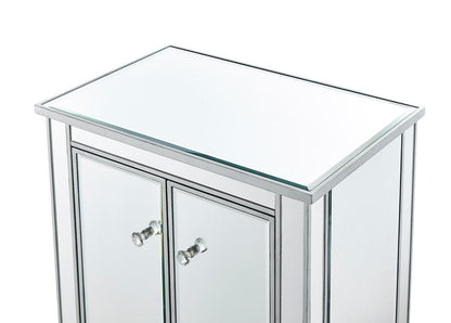 Elegant Furniture & Lighting - Reflexion Cabinet 2 doors 24in. W x 16in. D x 26in. H in antique silver paint - MF72020 veiw 9