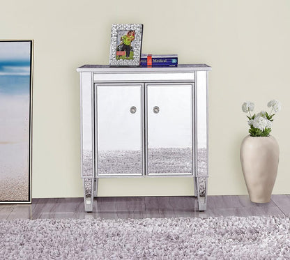 Elegant Furniture & Lighting - Reflexion Cabinet 2 doors 24in. W x 16in. D x 26in. H in antique silver paint - MF72020 veiw 11