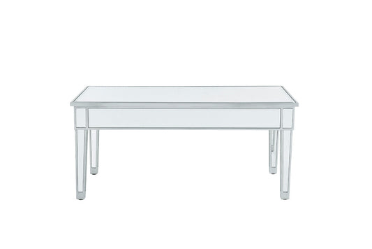 Elegant Furniture & Lighting - Reflexion coffee table 40in. W x 20in. D x 18in. H in antique silver paint - MF72021 veiw 1