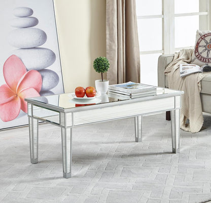 Elegant Furniture & Lighting - Reflexion coffee table 40in. W x 20in. D x 18in. H in antique silver paint - MF72021 veiw 7