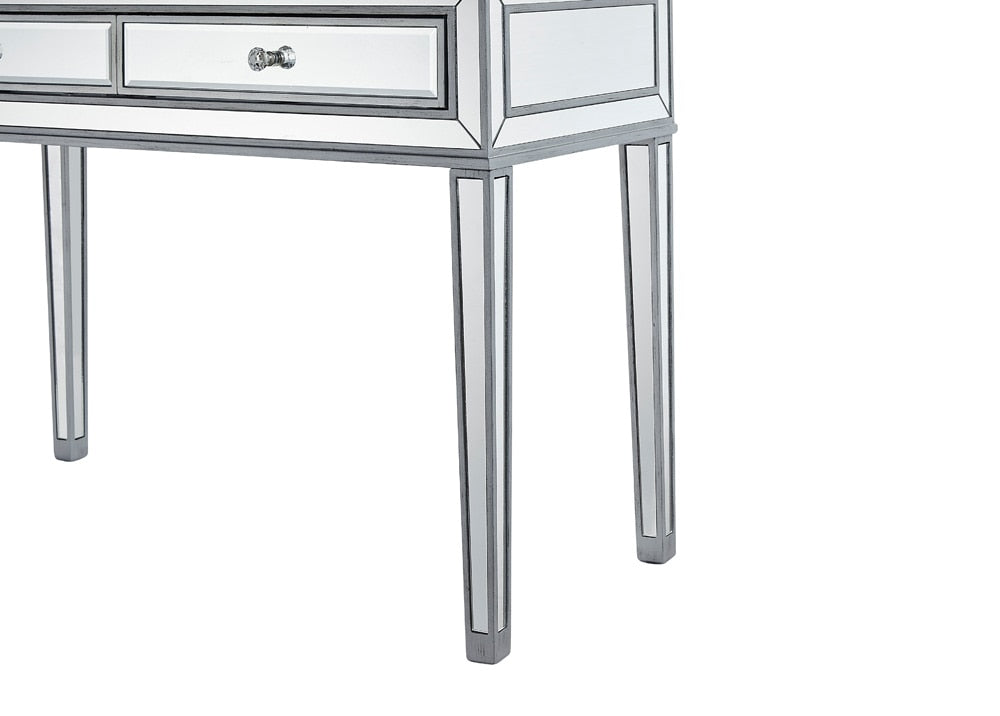 Elegant Furniture & Lighting - Reflexion Desk 42in. W x 18in. D x 30in. H in antique silver paint - MF72006 veiw 7