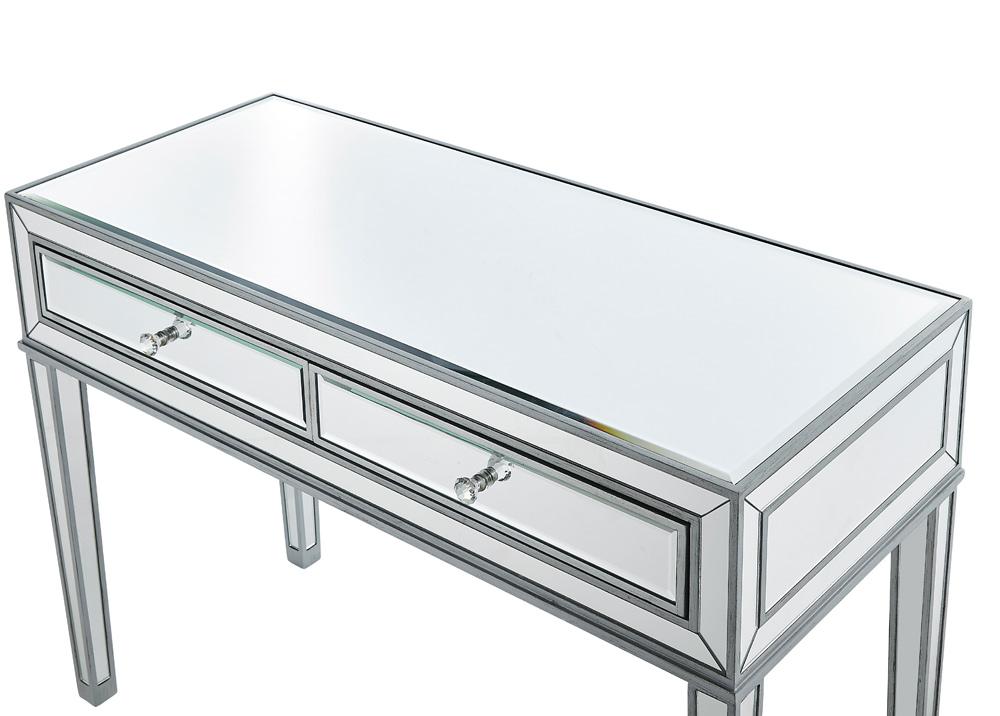 Elegant Furniture & Lighting - Reflexion Desk 42in. W x 18in. D x 30in. H in antique silver paint - MF72006 veiw 9
