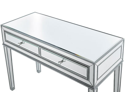 Elegant Furniture & Lighting - Reflexion Desk 42in. W x 18in. D x 30in. H in antique silver paint - MF72006 veiw 9