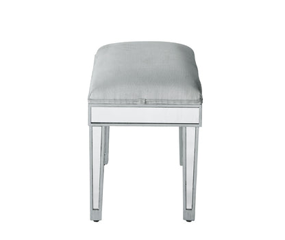 Elegant Furniture & Lighting - Reflexion Dressing stool 18in. Wx 14in. D x 18in. H in antique silver paint - MF72007 veiw 1