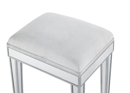 Elegant Furniture & Lighting - Reflexion Dressing stool 18in. Wx 14in. D x 18in. H in antique silver paint - MF72007 veiw 6