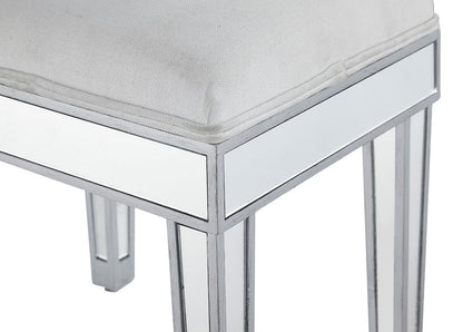Elegant Furniture & Lighting - Reflexion Dressing stool 18in. Wx 14in. D x 18in. H in antique silver paint - MF72007 veiw 7