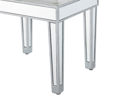 Elegant Furniture & Lighting - Reflexion Dressing stool 18in. Wx 14in. D x 18in. H in antique silver paint - MF72007 veiw 8