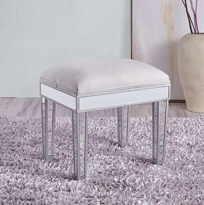 Elegant Furniture & Lighting - Reflexion Dressing stool 18in. Wx 14in. D x 18in. H in antique silver paint - MF72007 veiw 10