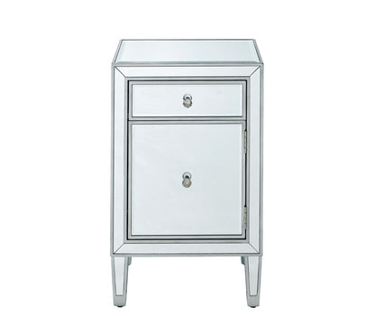 Elegant Furniture & Lighting - Reflexion End table 1 drawer 18in. W x 13in. D x 29in. H in antique silver paint - MF72035 veiw 1