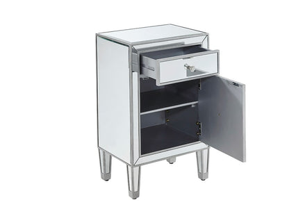 Elegant Furniture & Lighting - Reflexion End table 1 drawer 18in. W x 13in. D x 29in. H in antique silver paint - MF72035 veiw 5
