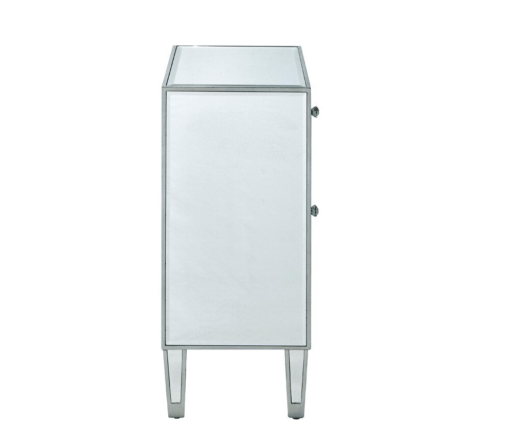 Elegant Furniture & Lighting - Reflexion End table 1 drawer 18in. W x 13in. D x 29in. H in antique silver paint - MF72035 veiw 6