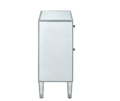 Elegant Furniture & Lighting - Reflexion End table 1 drawer 18in. W x 13in. D x 29in. H in antique silver paint - MF72035 veiw 6
