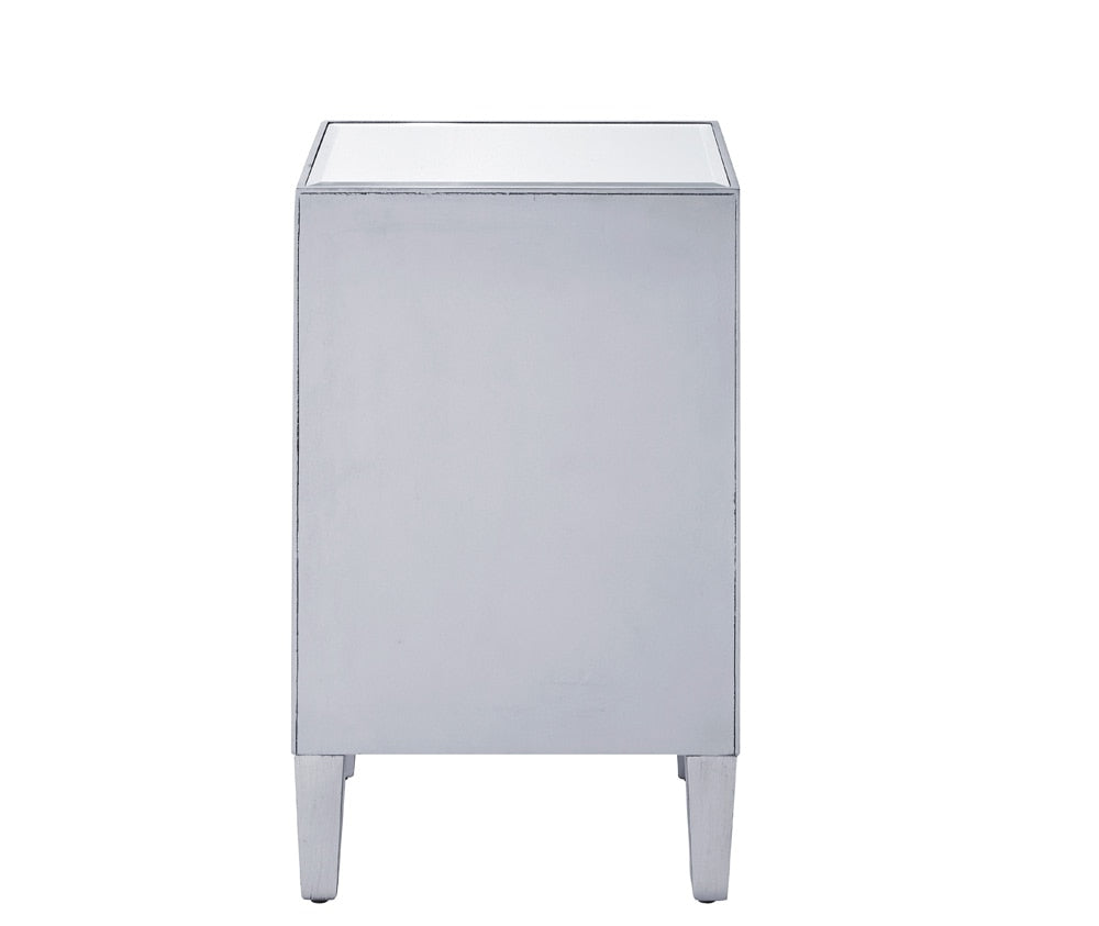 Elegant Furniture & Lighting - Reflexion End table 1 drawer 18in. W x 13in. D x 29in. H in antique silver paint - MF72035 veiw 7