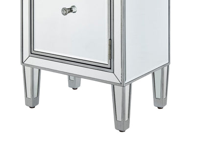 Elegant Furniture & Lighting - Reflexion End table 1 drawer 18in. W x 13in. D x 29in. H in antique silver paint - MF72035 veiw 8